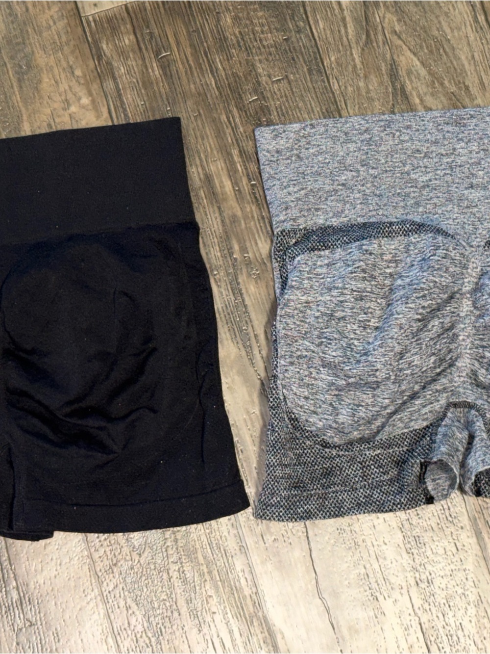 H&M Seamless High-Waist Bike Shorts - Black & Heather Gray